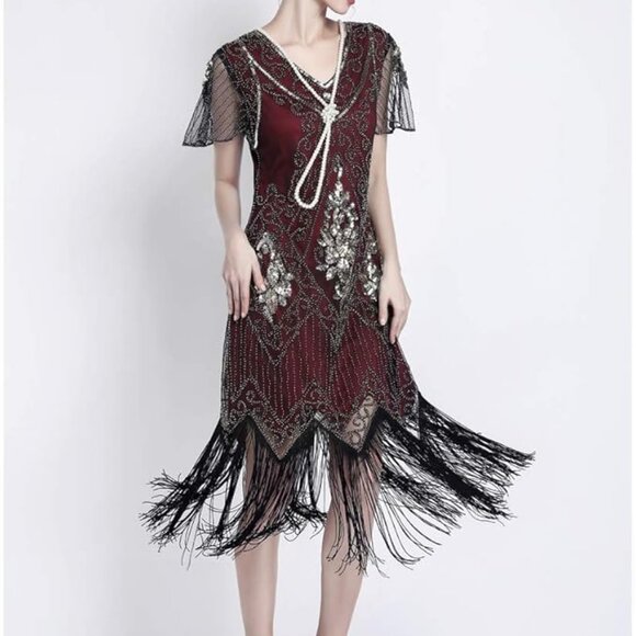 1920's Flapper Style Dress, Size S (4/6) - Picture 1 of 4